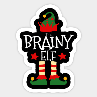 Brainy Elf Matching Family Group Christmas Party Pajamas Sticker